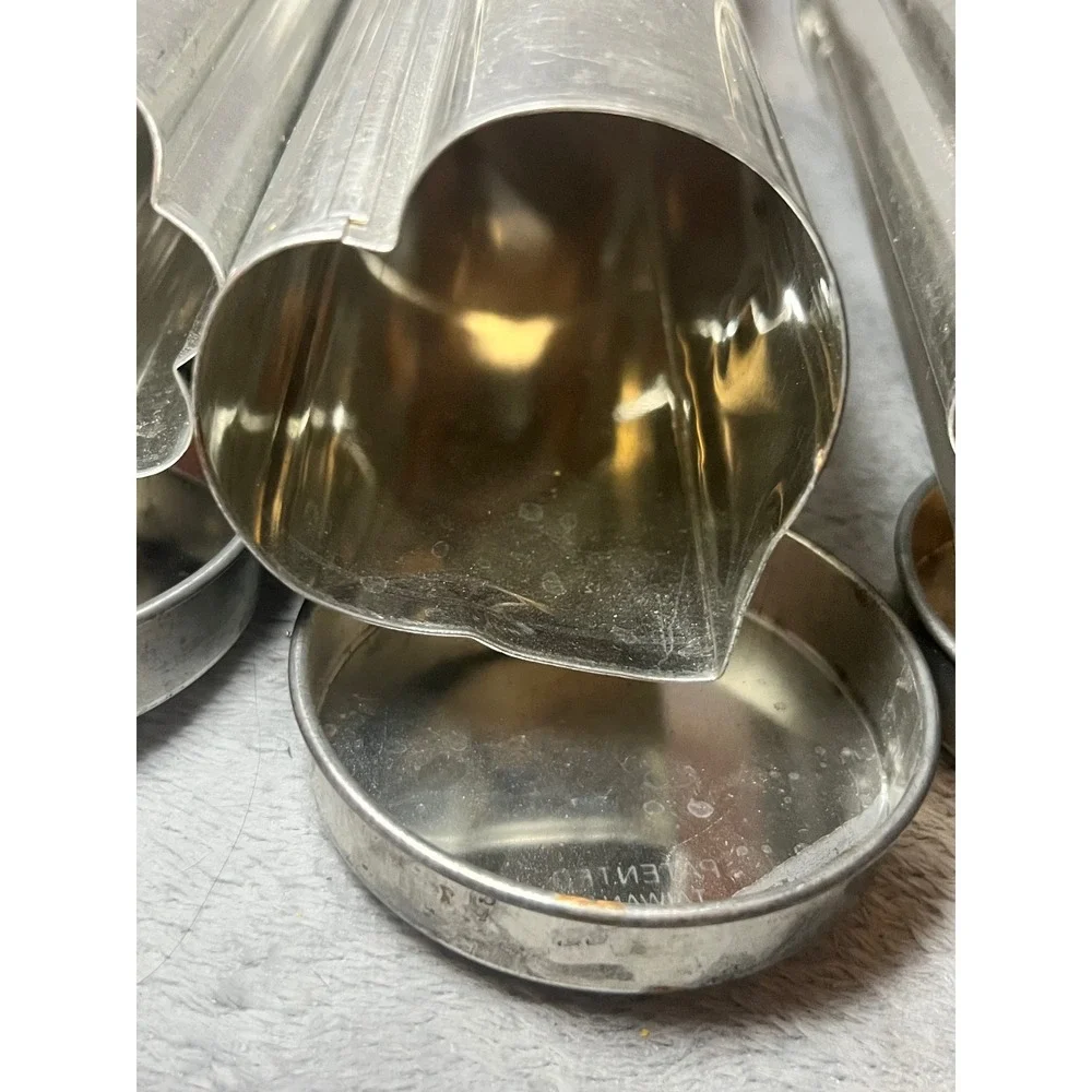 Pampered Chef Valtrompia Bread Tube Set 3 Heart Flower Star Stainless Molds